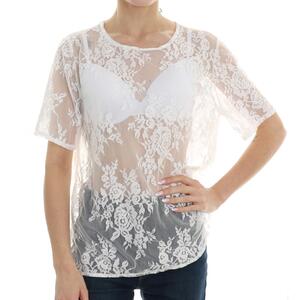 T-SHIRT IN PIZZO BIANCO